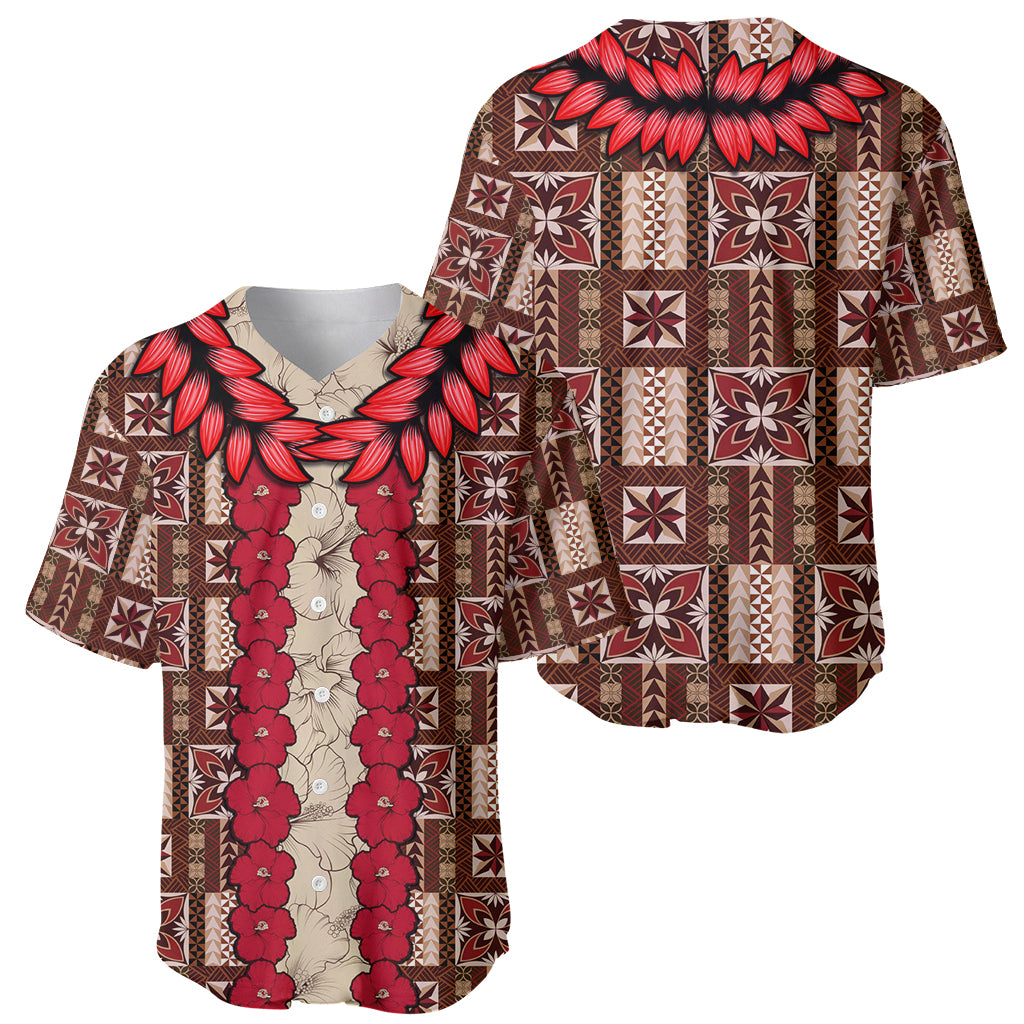 Samoa Siapo Baseball Jersey Tapa Pattern Mix Ula Fala Hibiscus - Wonder Print Shop