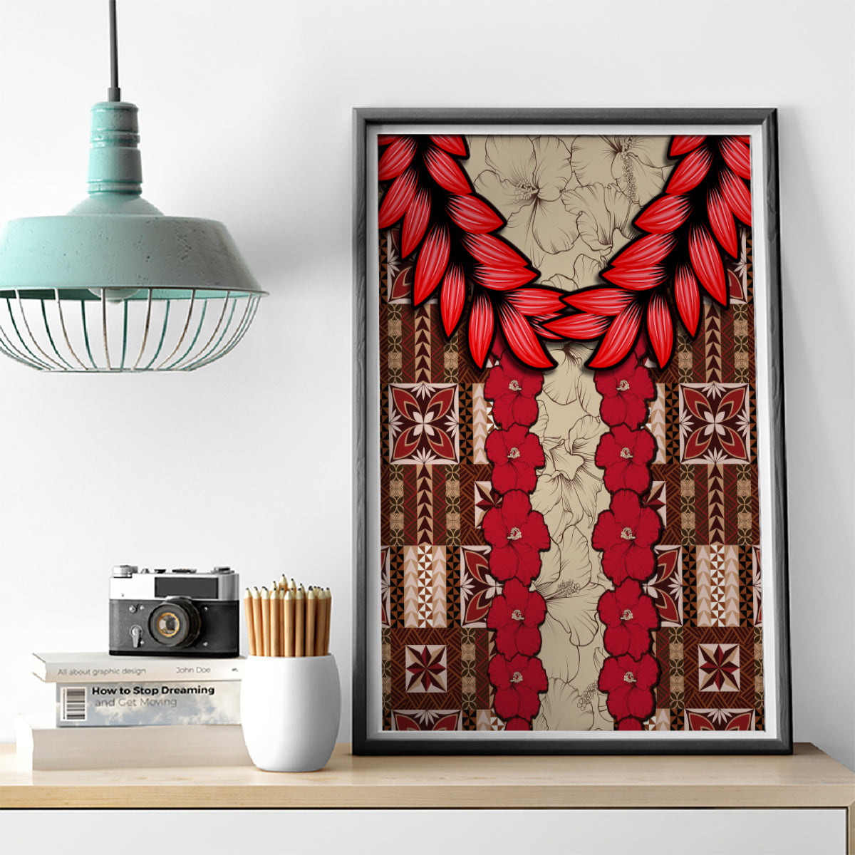 Samoa Siapo Canvas Wall Art Tapa Pattern Mix Ula Fala Hibiscus - Wonder Print Shop
