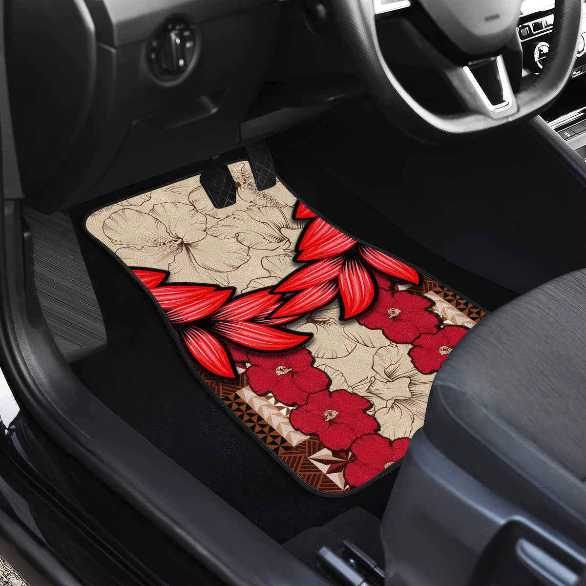 Samoa Siapo Car Mats Tapa Pattern Mix Ula Fala Hibiscus - Wonder Print Shop