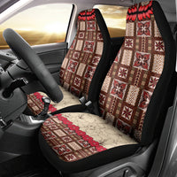 Samoa Siapo Car Seat Cover Tapa Pattern Mix Ula Fala Hibiscus - Wonder Print Shop