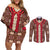 Samoa Siapo Couples Matching Off Shoulder Short Dress and Long Sleeve Button Shirt Tapa Pattern Mix Ula Fala Hibiscus - Wonder Print Shop