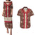 Samoa Siapo Couples Matching Puletasi Dress and Hawaiian Shirt Tapa Pattern Mix Ula Fala Hibiscus - Wonder Print Shop