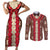 Samoa Siapo Couples Matching Short Sleeve Bodycon Dress and Long Sleeve Button Shirt Tapa Pattern Mix Ula Fala Hibiscus - Wonder Print Shop