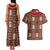 Samoa Siapo Couples Matching Tank Maxi Dress and Hawaiian Shirt Tapa Pattern Mix Ula Fala Hibiscus - Wonder Print Shop