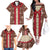 Samoa Siapo Family Matching Off Shoulder Long Sleeve Dress and Hawaiian Shirt Tapa Pattern Mix Ula Fala Hibiscus - Wonder Print Shop