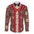 Samoa Siapo Family Matching Off Shoulder Long Sleeve Dress and Hawaiian Shirt Tapa Pattern Mix Ula Fala Hibiscus - Wonder Print Shop