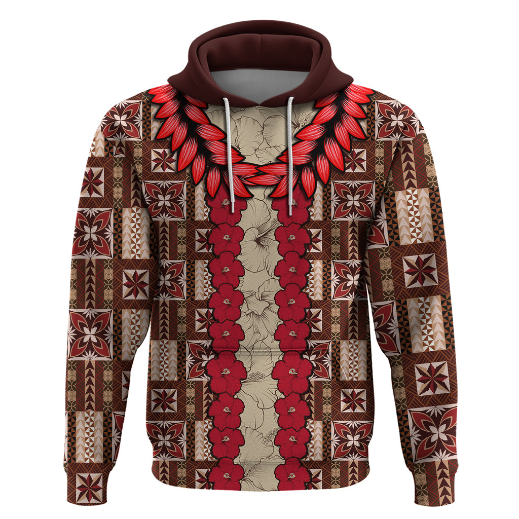 Samoa Siapo Hoodie Tapa Pattern Mix Ula Fala Hibiscus - Wonder Print Shop