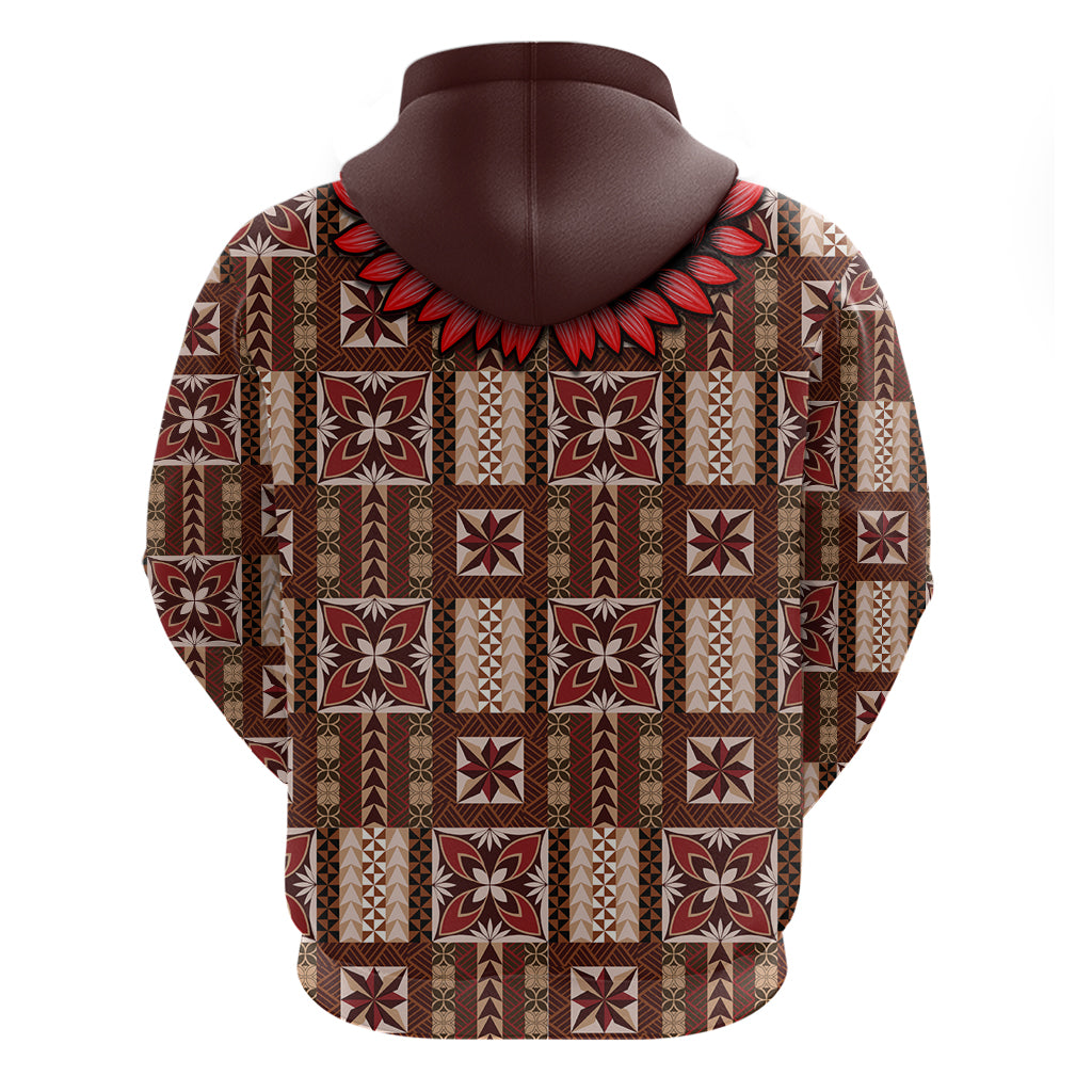 Samoa Siapo Hoodie Tapa Pattern Mix Ula Fala Hibiscus - Wonder Print Shop