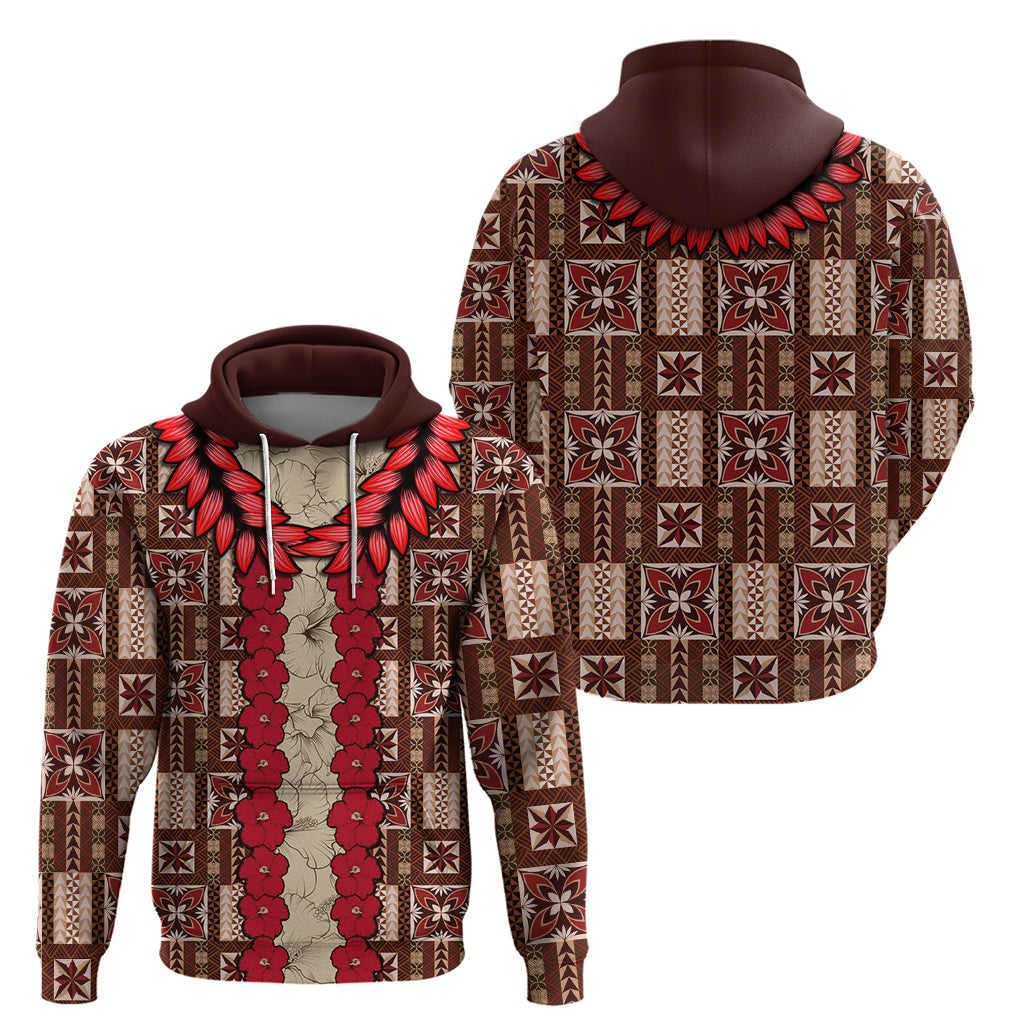 Samoa Siapo Hoodie Tapa Pattern Mix Ula Fala Hibiscus - Wonder Print Shop