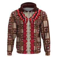 Samoa Siapo Hoodie Tapa Pattern Mix Ula Fala Hibiscus - Wonder Print Shop