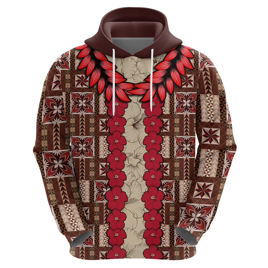 Samoa Siapo Hoodie Tapa Pattern Mix Ula Fala Hibiscus - Wonder Print Shop