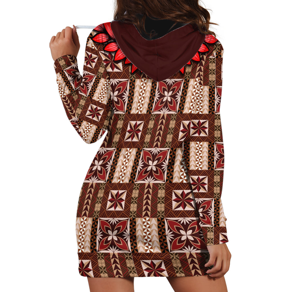 Samoa Siapo Hoodie Dress Tapa Pattern Mix Ula Fala Hibiscus - Wonder Print Shop