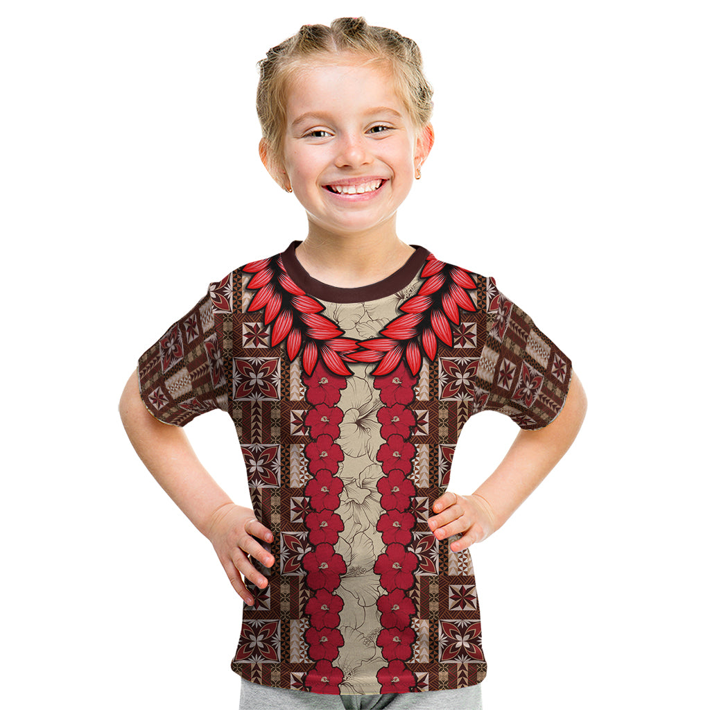 Samoa Siapo Kid T Shirt Tapa Pattern Mix Ula Fala Hibiscus - Wonder Print Shop