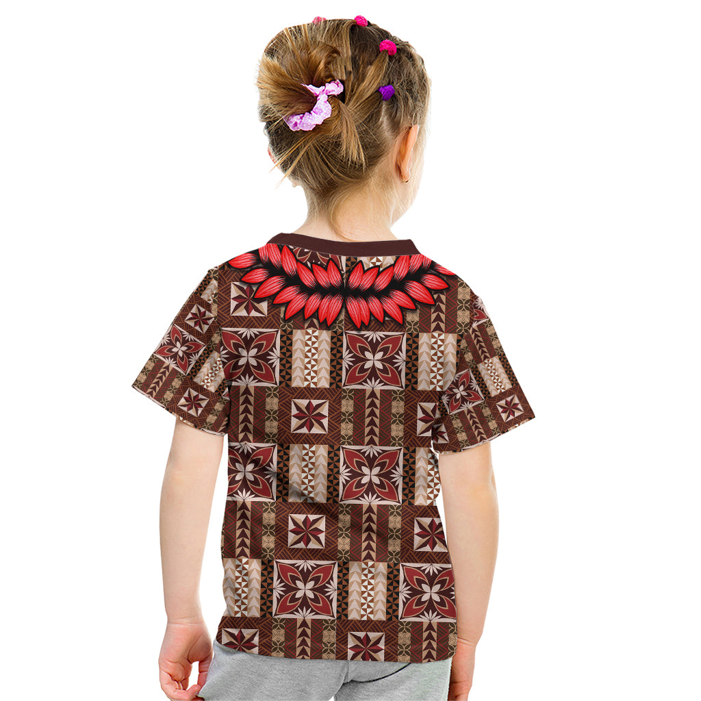 Samoa Siapo Kid T Shirt Tapa Pattern Mix Ula Fala Hibiscus - Wonder Print Shop
