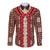 Samoa Siapo Long Sleeve Button Shirt Tapa Pattern Mix Ula Fala Hibiscus - Wonder Print Shop