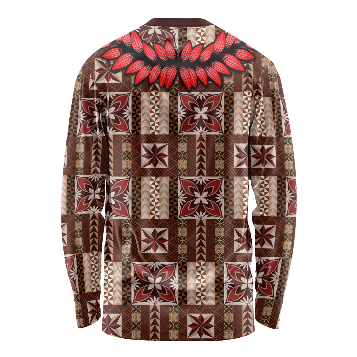 Samoa Siapo Long Sleeve Shirt Tapa Pattern Mix Ula Fala Hibiscus - Wonder Print Shop