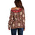 Samoa Siapo Off Shoulder Sweater Tapa Pattern Mix Ula Fala Hibiscus - Wonder Print Shop