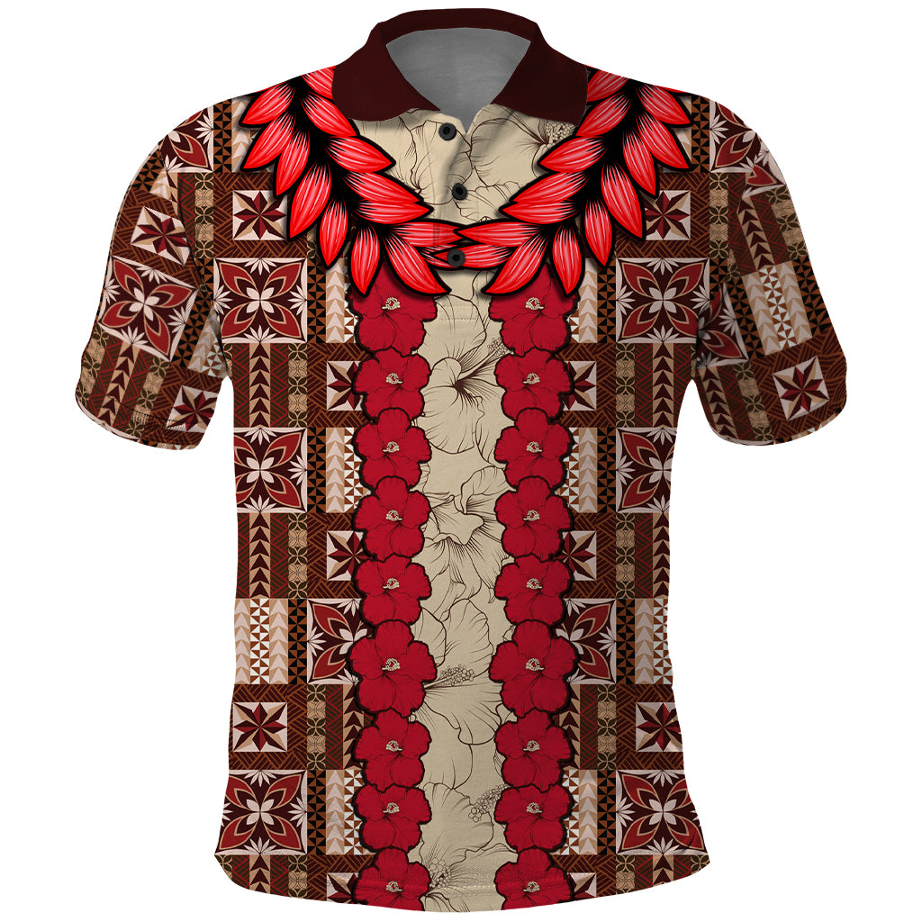Samoa Siapo Polo Shirt Tapa Pattern Mix Ula Fala Hibiscus - Wonder Print Shop