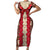 Samoa Siapo Short Sleeve Bodycon Dress Tapa Pattern Mix Ula Fala Hibiscus - Wonder Print Shop