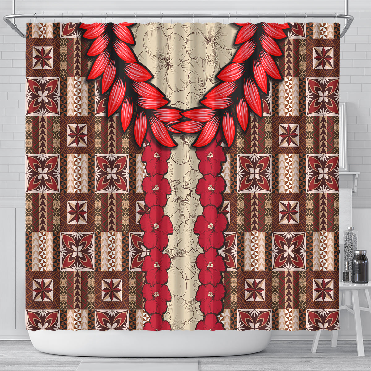 samoa-siapo-shower-curtain-tapa-pattern-mix-ula-fala-hibiscus