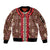 Samoa Siapo Sleeve Zip Bomber Jacket Tapa Pattern Mix Ula Fala Hibiscus - Wonder Print Shop