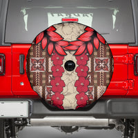 Samoa Siapo Spare Tire Cover Tapa Pattern Mix Ula Fala Hibiscus - Wonder Print Shop
