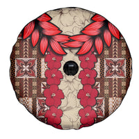 Samoa Siapo Spare Tire Cover Tapa Pattern Mix Ula Fala Hibiscus - Wonder Print Shop