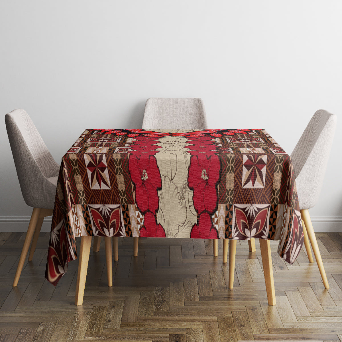 Samoa Siapo Tablecloth Tapa Pattern Mix Ula Fala Hibiscus - Wonder Print Shop