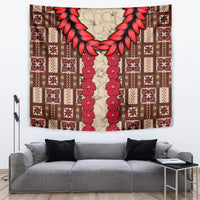 Samoa Siapo Tapestry Tapa Pattern Mix Ula Fala Hibiscus - Wonder Print Shop
