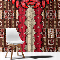 Samoa Siapo Window Curtain Tapa Pattern Mix Ula Fala Hibiscus - Wonder Print Shop