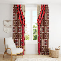 Samoa Siapo Window Curtain Tapa Pattern Mix Ula Fala Hibiscus - Wonder Print Shop