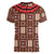 Samoa Siapo Women V Neck T Shirt Tapa Pattern Mix Ula Fala Hibiscus - Wonder Print Shop