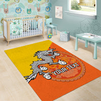 Personalised Bhutan National Day Area Rug Coat Of Arms Mix Flag Style - Wonder Print Shop