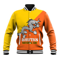 Personalised Bhutan National Day Baseball Jacket Coat Of Arms Mix Flag Style - Wonder Print Shop