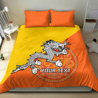 Personalised Bhutan National Day Bedding Set Coat Of Arms Mix Flag Style - Wonder Print Shop
