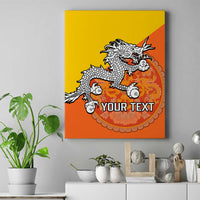 Personalised Bhutan National Day Canvas Wall Art Coat Of Arms Mix Flag Style - Wonder Print Shop