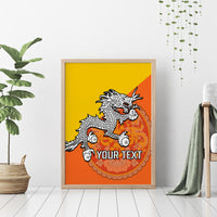 Personalised Bhutan National Day Canvas Wall Art Coat Of Arms Mix Flag Style - Wonder Print Shop