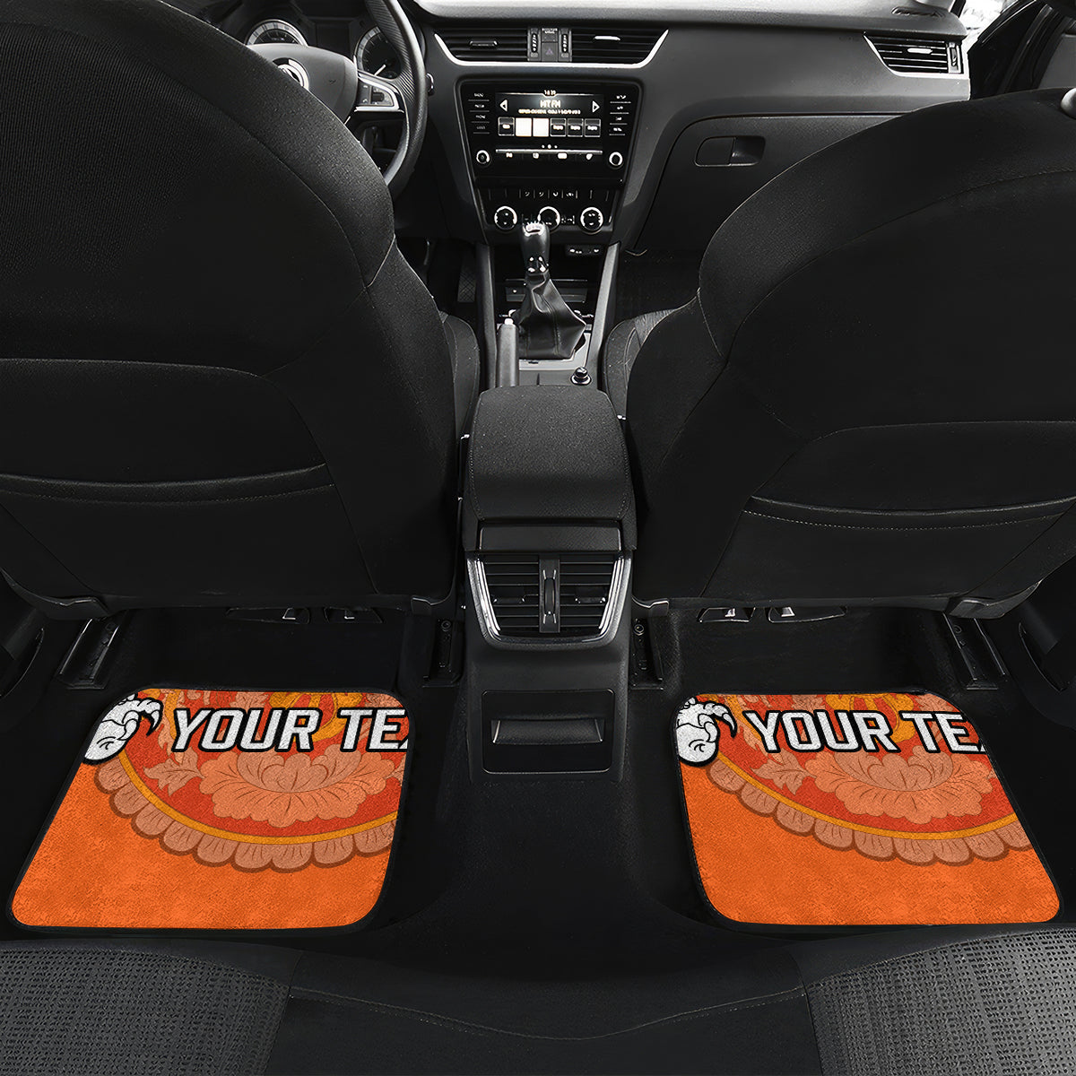 Personalised Bhutan National Day Car Mats Coat Of Arms Mix Flag Style - Wonder Print Shop