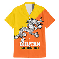 Personalised Bhutan National Day Family Matching Mermaid Dress and Hawaiian Shirt Coat Of Arms Mix Flag Style - Wonder Print Shop