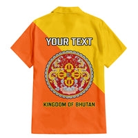 Personalised Bhutan National Day Family Matching Mermaid Dress and Hawaiian Shirt Coat Of Arms Mix Flag Style - Wonder Print Shop