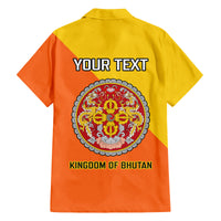 Personalised Bhutan National Day Family Matching Puletasi Dress and Hawaiian Shirt Coat Of Arms Mix Flag Style - Wonder Print Shop