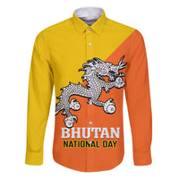 Personalised Bhutan National Day Family Matching Puletasi Dress and Hawaiian Shirt Coat Of Arms Mix Flag Style - Wonder Print Shop