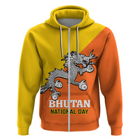 Personalised Bhutan National Day Hoodie Coat Of Arms Mix Flag Style - Wonder Print Shop