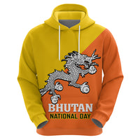 Personalised Bhutan National Day Hoodie Coat Of Arms Mix Flag Style - Wonder Print Shop