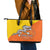 Personalised Bhutan National Day Leather Tote Bag Coat Of Arms Mix Flag Style - Wonder Print Shop