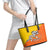 Personalised Bhutan National Day Leather Tote Bag Coat Of Arms Mix Flag Style - Wonder Print Shop