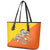 Personalised Bhutan National Day Leather Tote Bag Coat Of Arms Mix Flag Style - Wonder Print Shop