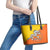 Personalised Bhutan National Day Leather Tote Bag Coat Of Arms Mix Flag Style - Wonder Print Shop
