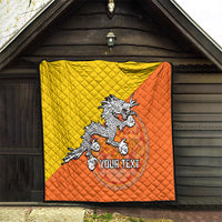 Personalised Bhutan National Day Quilt Coat Of Arms Mix Flag Style - Wonder Print Shop