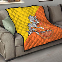 Personalised Bhutan National Day Quilt Coat Of Arms Mix Flag Style - Wonder Print Shop